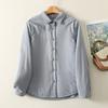 Женская однотонная хлопковая стеганая куртка-рубашка с острым воротником - Теплый топ Осень/Зима 86551