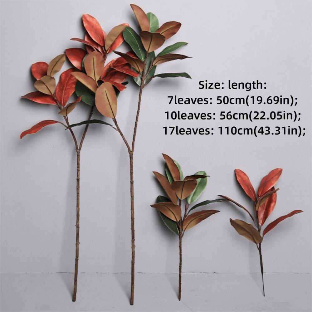 Red Green Artificial Magnolia Leaves Floral Arrangement Faux Magnolia Branch Wedding