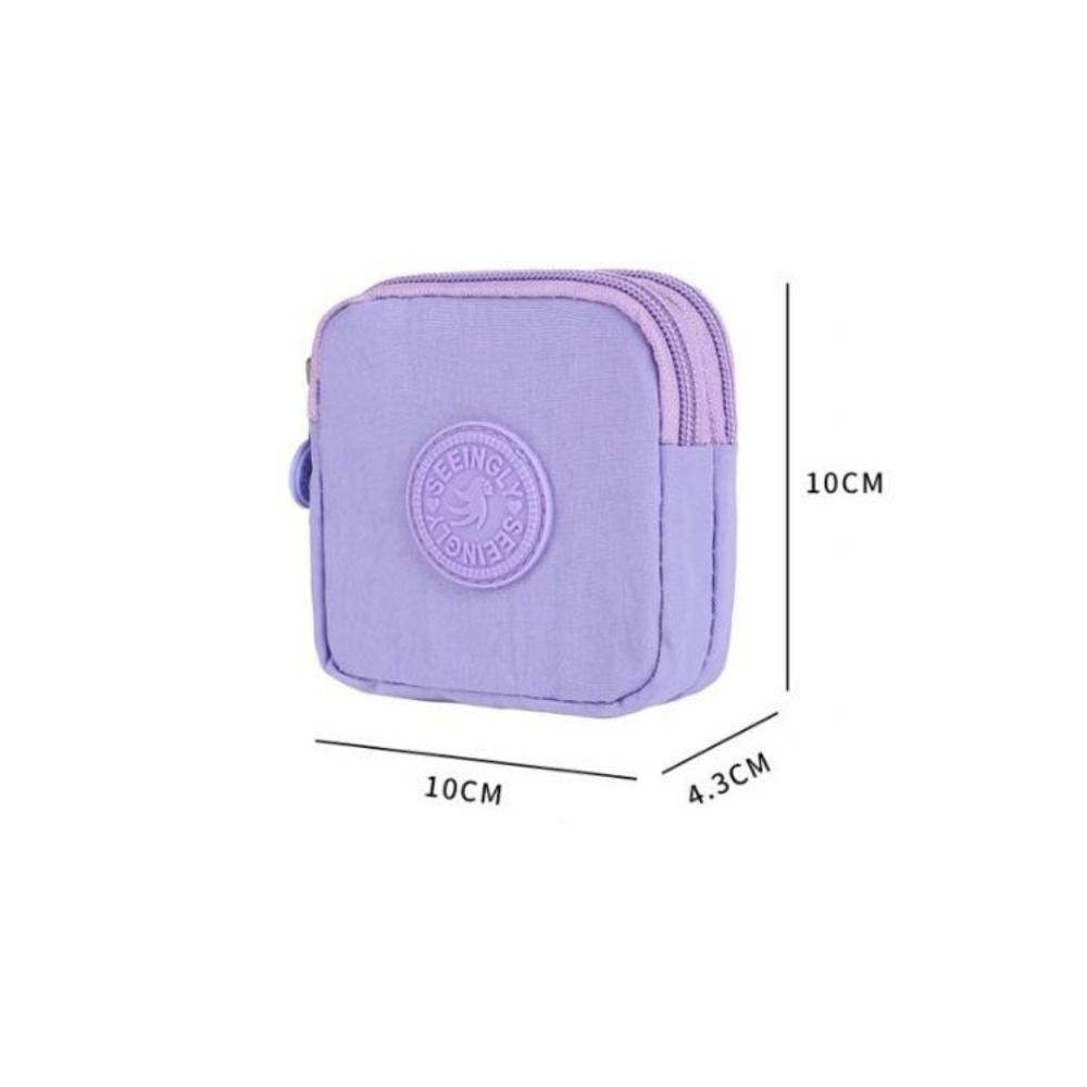 Portable Waterproof Coin Purse with Key Ring Wear-resistant Credit Card Holoder Solid Color Handbags