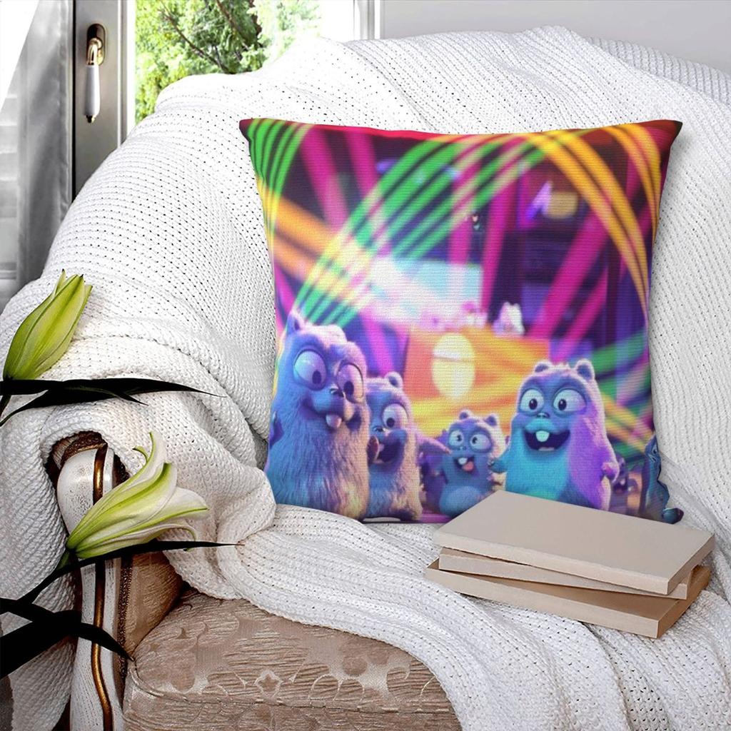 Grizzy And The Lemmings Square Pillowcase Pillow Cover Cushion Zip Decorative Comfort Throw Pillow for Home Living Room