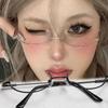 Metal Fashion Decoration Glasses Chic Harajuku Photography Fake Glasses  Cosplay Party