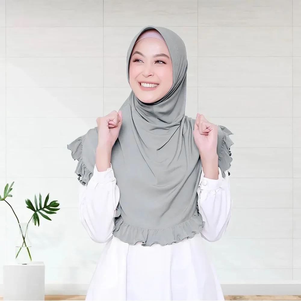 Рамадан мгновенный хиджаб женский мусульманский шарф цепочка платок обертывания эластичный головной убор шея шали Амира исламская молитва хиджабы тюрбан