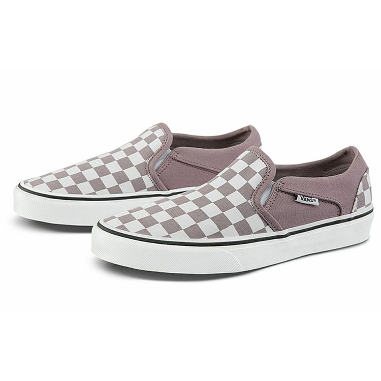 Vans Asher Checkerboard Casual Low-Top Skate Shoes Women Sneakers Gray White VN0A45JMA2R