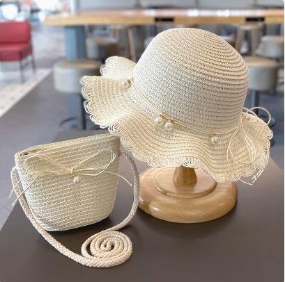 Summer Children's Sun Protection Beach Straw Hat Princess Girl's Vacation Woven Sun Hat