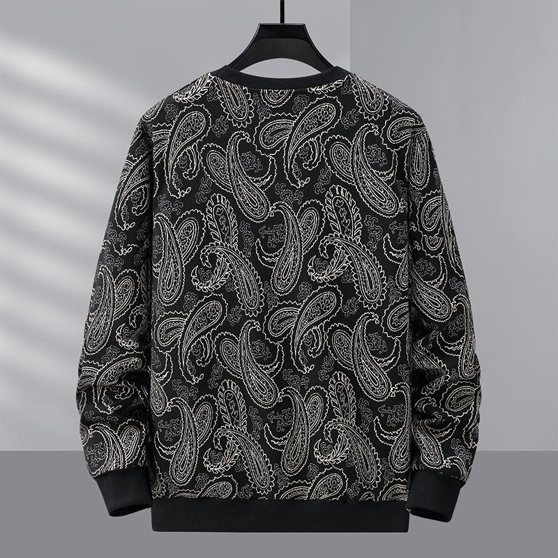 Мужская весенне-осенняя толстовка с воротником плюс размер, жаккардовый топ, пуловер, свободная толстая куртка, мужские размеры 4XL-11XL