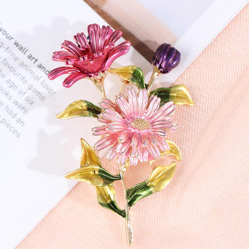 1 шт., эмалированная булавка с цветком ромашки, женские броши, букет, броши для одежды, ювелирные изделия