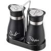 Pack of 2 and Pepper Pots Salt and Shaker Salt and Pepper Set Shaker Pot Kitchen Accessories (Black)