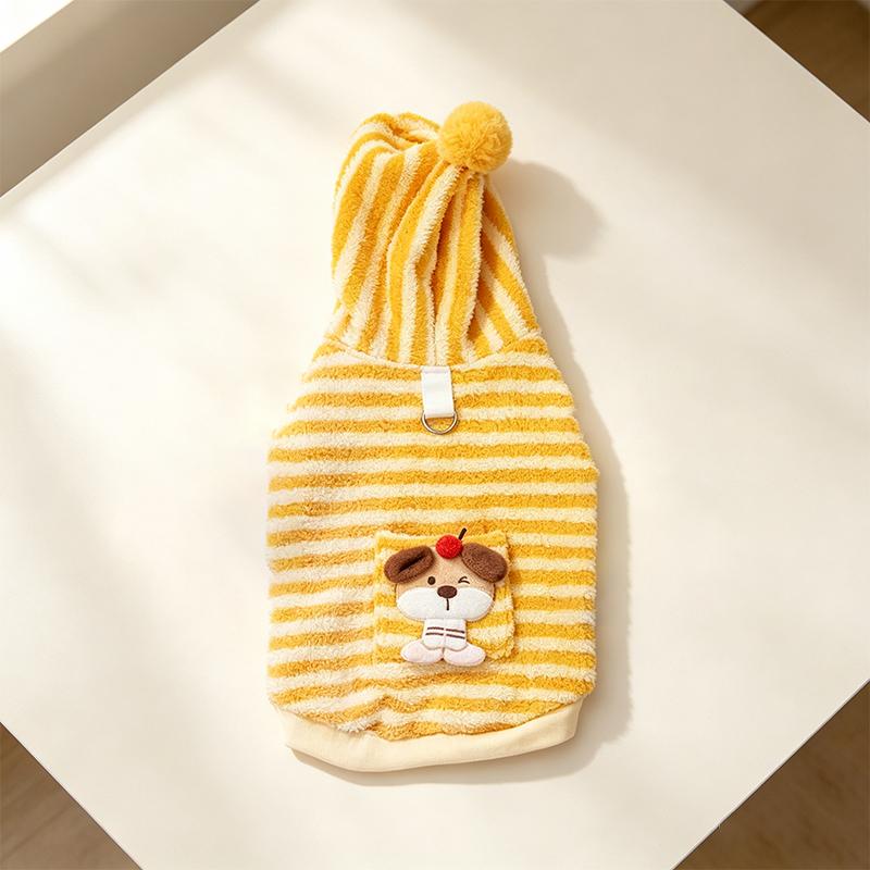 Fleece Dog Hoodie Winter Pet Dog Clothes Cute Cartoon Puppy Winter Coats Thin Warm Jacket Sweater Chihuahua Bichon Dog Pajamas