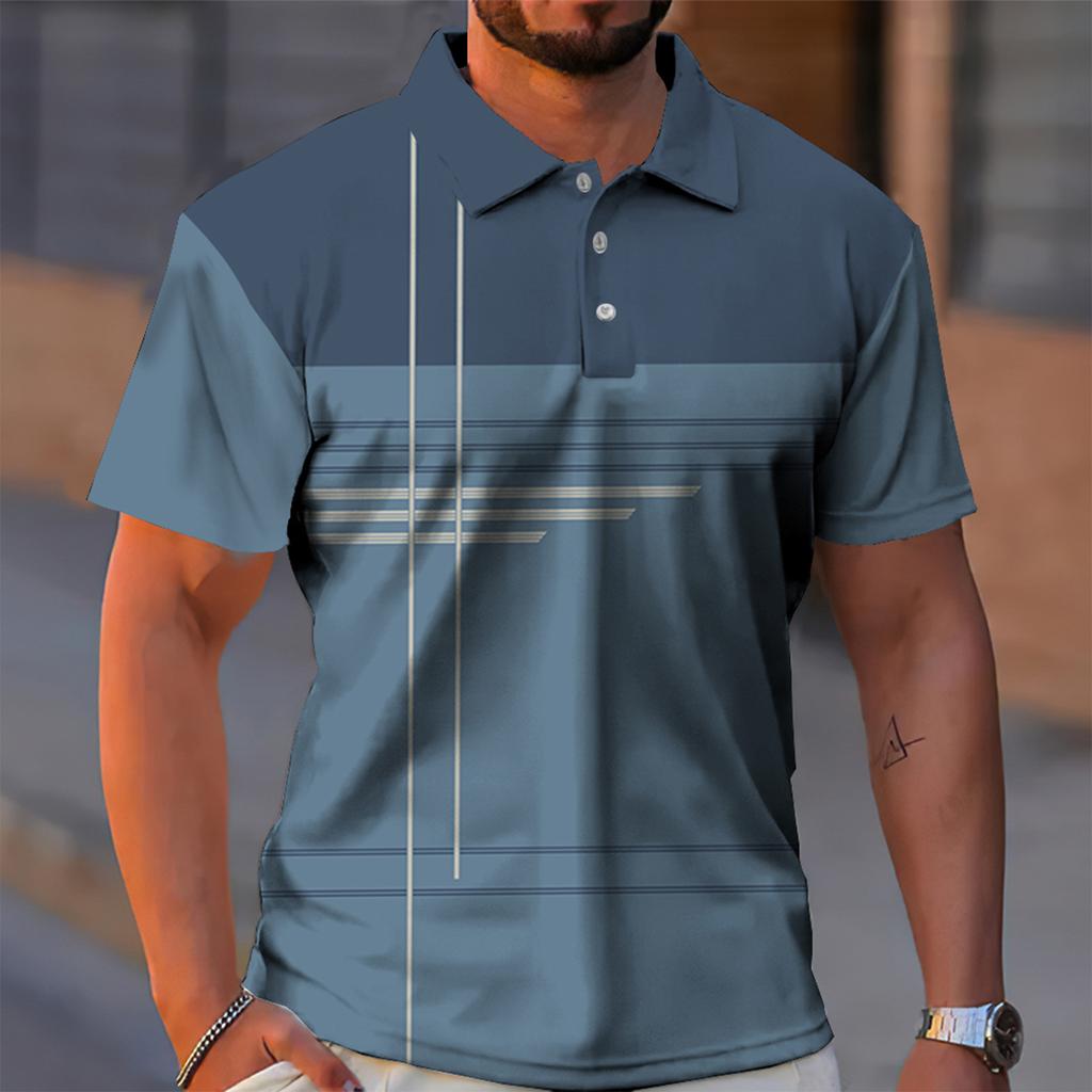 Men's Golf Shirt Casual Sports V Neck Ribbed Collar Short Sleeve Fashion Casual Solid Color Plain Spring & Summer Regular Fit