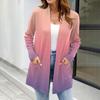 Женские легкие кардиганы с открытой передней частью, с длинными рукавами, повседневные, свободные, тонкие кардиганы с карманами