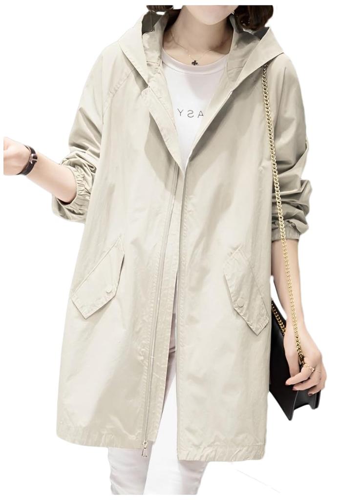 Mountain Size M [Lilly Chocolate] Women's Outerwear, Autumn, Jacket, Parka, Long, Casual, Cover-up, Autumn/Winter, Color Beige,