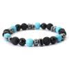 Volcanic Stone Beaded Bracelet Men Jewelry Black String Frosted Beads Personalized Trend of Men Women Accessories