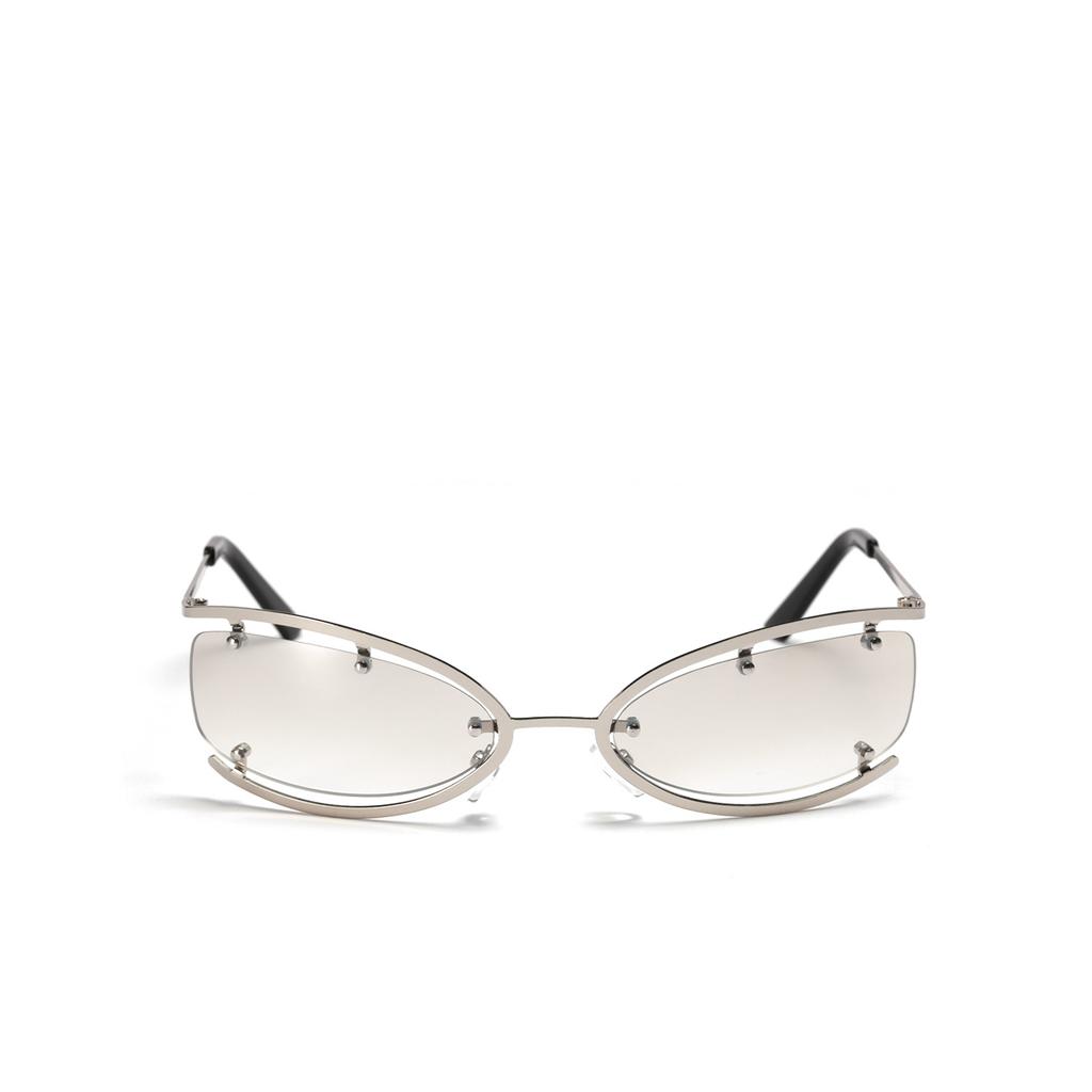 Персонализированные металлические солнцезащитные очки «кошачий глаз» для женщин, индивидуальные солнцезащитные очки Future Technology Wind, мужские солнцезащитные очки в полуоправе, новые