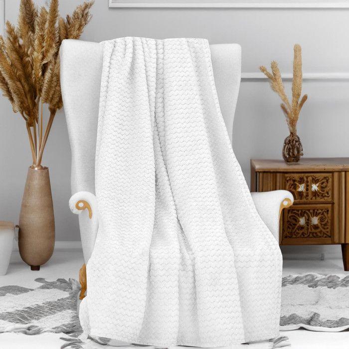 Плед из микрофибры 120X160 см COCOONING экрю, от Soleil d'Ocre