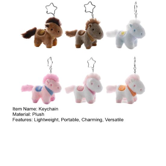 Реалистичный брелок-пони, плюшевая игрушка, милый брелок-пони, мини-подвеска в виде животного, легкий талисман на удачу, подарок для детей, друзей
