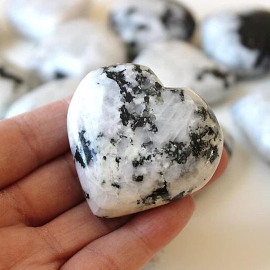 Радужное сердце из лунного камня для домашнего декора, богатства, удачи в бизнесе, исцеления и позитивного лунного камня для проявления баланса и заряжающих энергией подарков