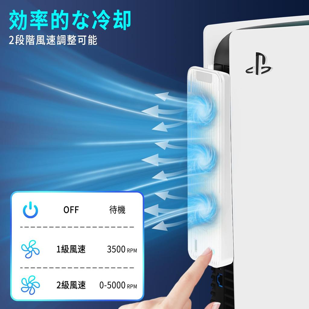 Вентилятор охлаждения для старой PS5 Вентилятор рассеивания тепла для старой PS5 2020 Для консоли PS5 Регулировка скорости потока охлаждающего воздуха Светодиодная подсветка USB-порт в комплекте Низкий уровень шума