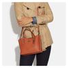 COACH Mollie solid color simple zippered side compartment double-sided leather shoulder bag crossbody bag handbag 25 women's sunset red