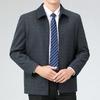 Spring and Autumn Men's Wool Jackets, High-end Middle-aged Business Casual Cashmere Plaid Jackets, Dad and Senior Cadre Tops