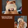Panda Capybara Hat Scarf Set 3 In 1 Cartoon Plush Hat Earmuff Scarf Hat Glove for Women  Lady
