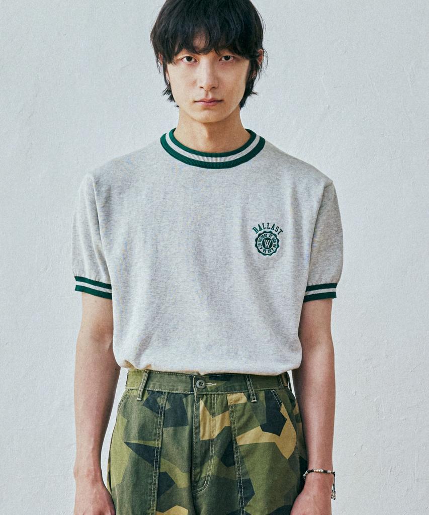 KND Ballast Athletic Ringer Tee Knit Melange Gray