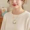18K Gold Plated Stainless Steel Cat Necklace Copper Gold Clavicle Chain Cat Pendant Necklace  Gifts