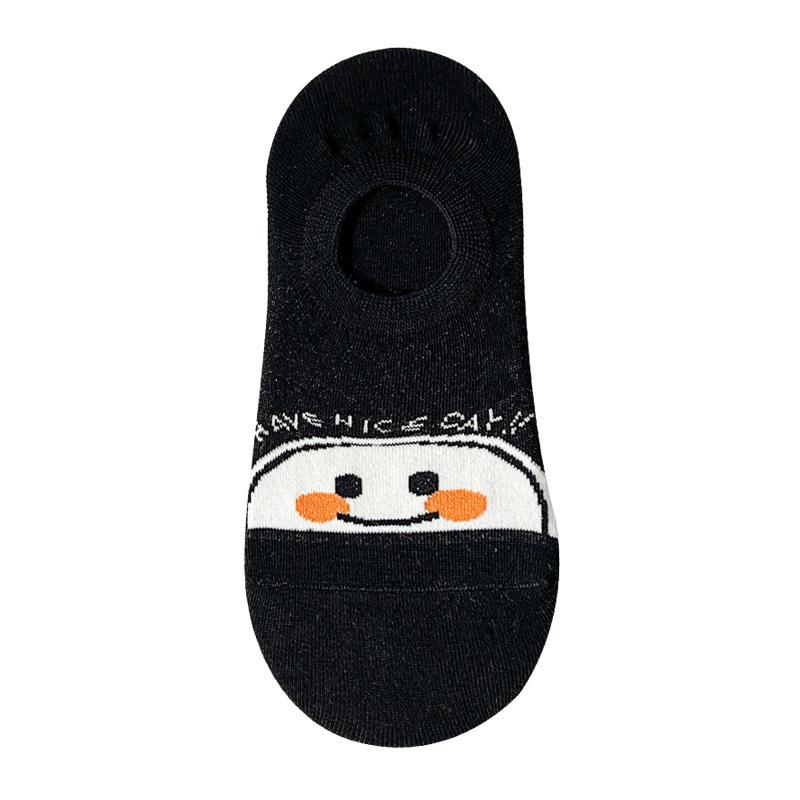 Socks Women'S Autumn Anti-Pilling Boat Socks Cartoon Striped Smiley Short Socks Light Mouth Invisible Cotton Socks