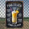 Винтажная металлическая табличка Pina Colada Ретро настенное искусство с дизайном тропического напитка Идеально для декора сада спальни или гаража Хара