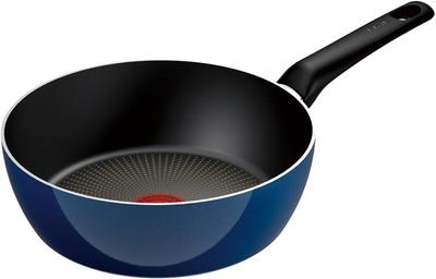 Tefal Глубокая фритюрница для газового огня, не содержащая вредных веществ, таких как Blue Intense Deep Blue D53383 Кастрюля для жарки, 22 см, сковорода, только, PFOA, антипригарное покрытие,