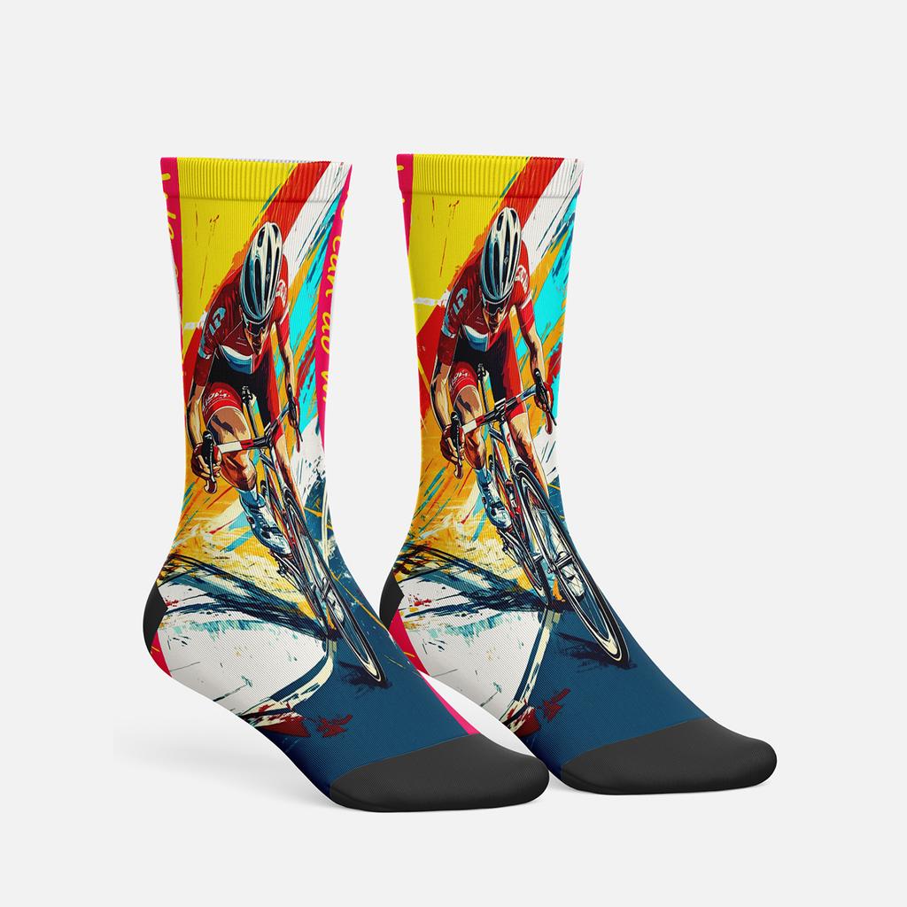 360 Digital Printing Spandex Blank Customized Socks ODM Service Low Minimum Order Quantity Quick Sample Delivery Cycling