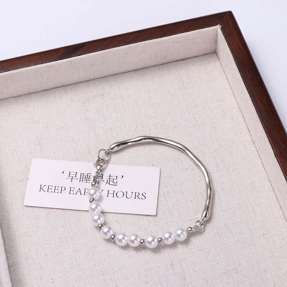 Metal Girl Gift Temperament Baroque Women Bracelet Korean Style Jewelry Pearls Bracelet Copper