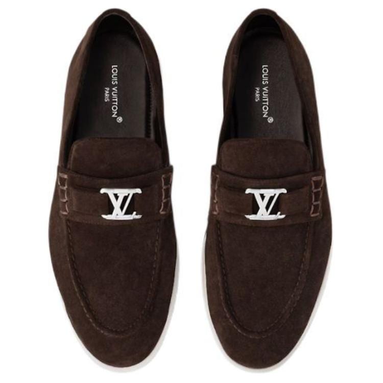 Louis Vuitton Мужские лоферы из натуральной кожи Estate, коричневые, 1ADGX3