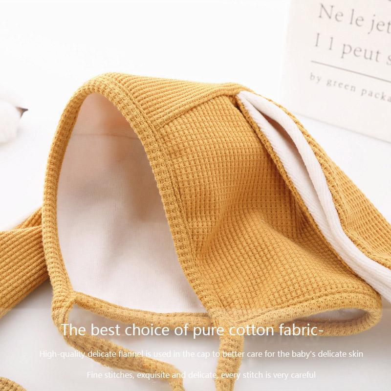 Зима-весна, детская шапка, милые длинные шапочки с кроличьими ушками, теплая шапка-ушанка для малышей, однотонные шапки для новорожденных