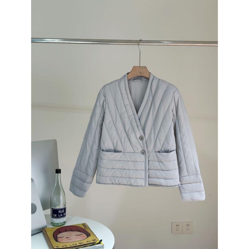 Женская короткая легкая пуховая куртка на белом утином пуху, теплая куртка с воротником, повседневная