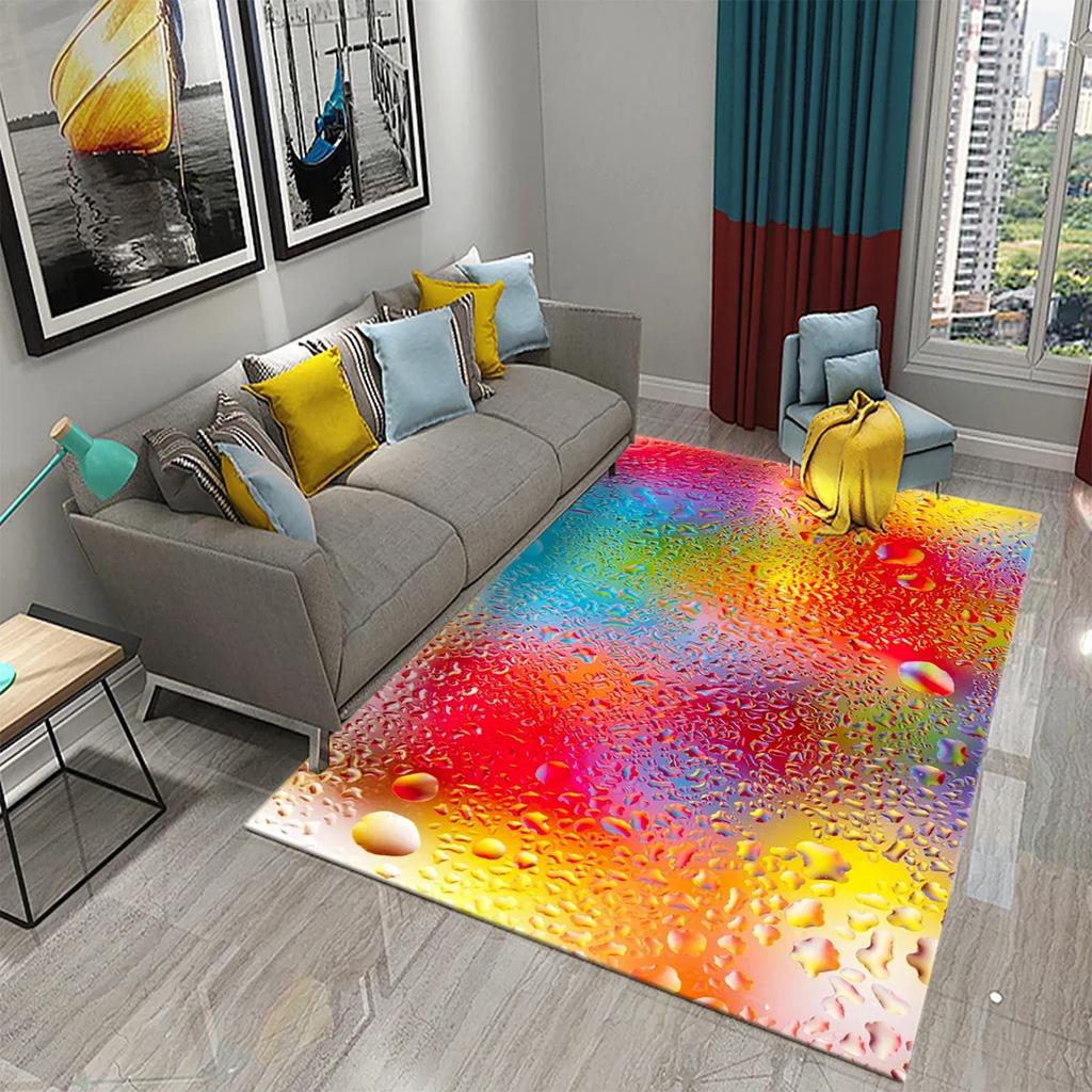 3D капли воды на стеклянном ковре для ванной комнаты, туалета, прихожей, нескользящие коврики, кухня, спальня, гостиная, декоративные коврики для пола