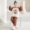 Kids Flannel Pajamas Set Boys Girls Warm Long Sleeve Top And Pants Sleepwear Winter Home Nightwear