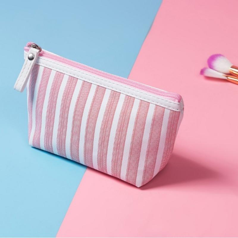 2025 Fresh Striped Makeup Bag Portable Travel Washroom Storage Bag Mini Waterproof Handbag for Women hz4898