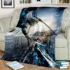 3D Final Fantasy Game Gamer FF14 HD Blanket,Soft Throw Blanket for Home Bedroom Bed Sofa Picnic Travel Office Cover Blanket Kids