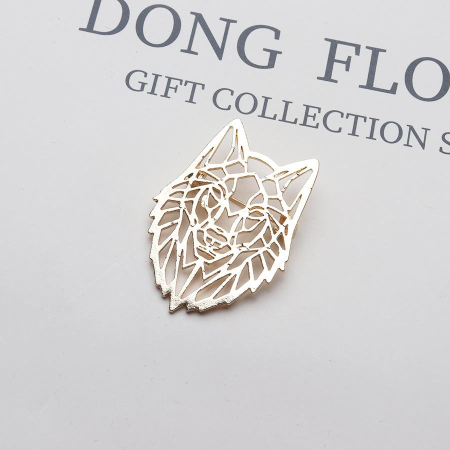 Брошь в виде головы волка, Полая цветочная брошь на грудь с животной тематикой