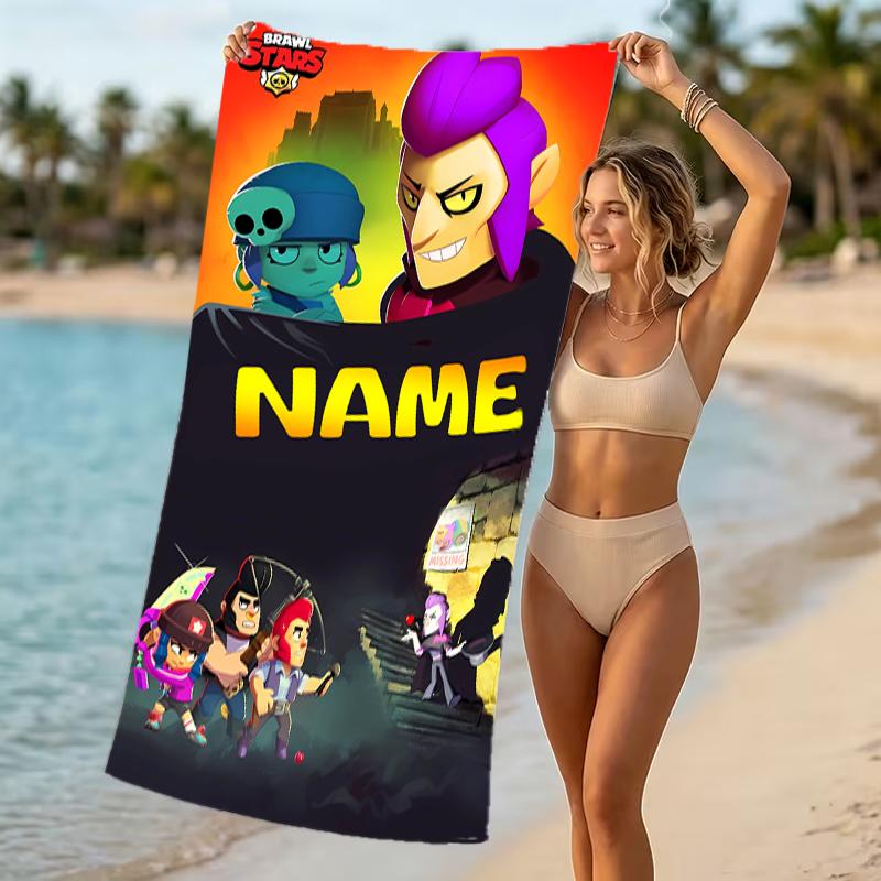 Customizable personalized beach towels Brawl Stars themed designs.Suitable for the beach, yoga, sports;ideal as beach accessories