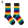 Street Skate Casual Sports Elasticity Sweat Retro Harajuku Long Sock Cotton Socks Rainbow Striped