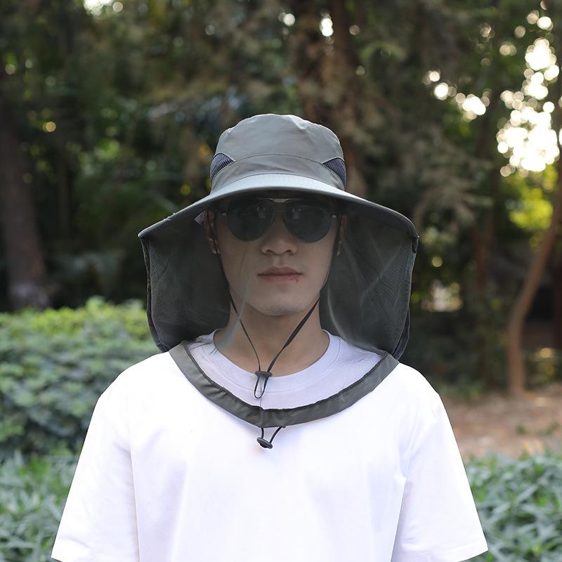 Уличная шляпа рыбака с широкими полями, шляпа-ведро, шляпа от комаров с сеткой, защита от насекомых и пчел, мужская солнцезащитная рыболовная кепка