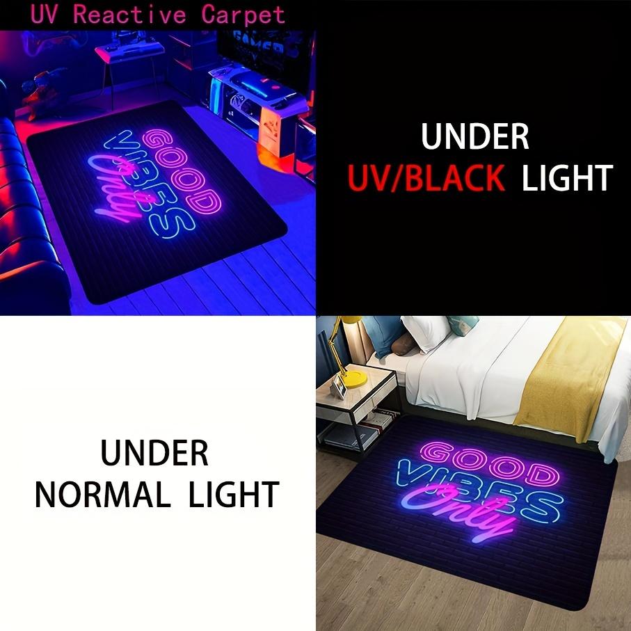 Soft and Comfortable Good Vibes Only Design Area Carpet-non-slip, Crystal Velvet Cushion for Game Room, Bedroom Decoration