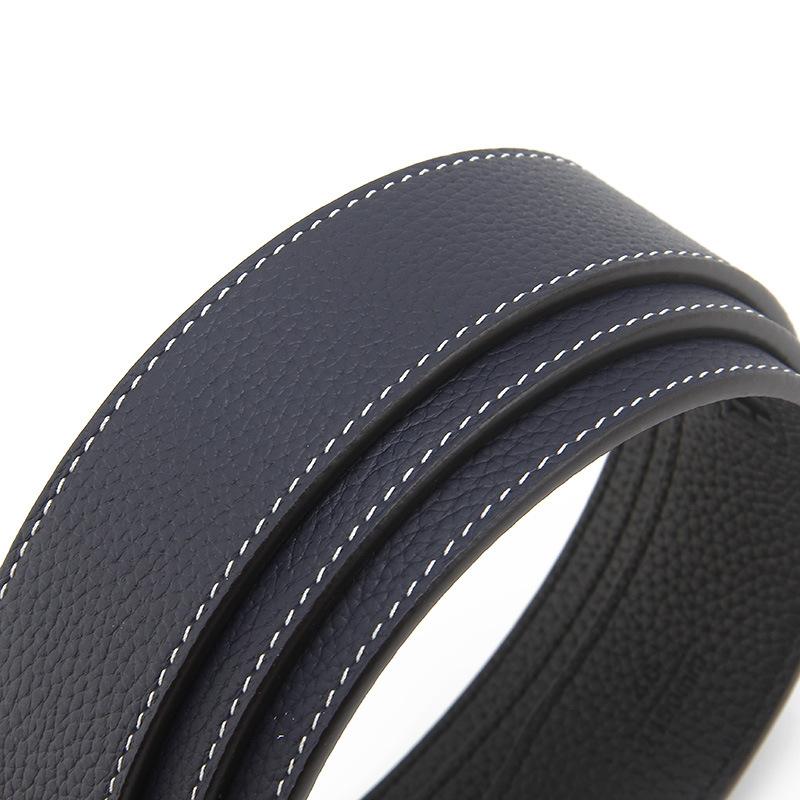 Double Sided Top Layer Cowhide Belt Strip Men's Automatic Buckle Belt Body Double Edged Cowhide Belt Strip