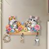 Wooden Special Shaped Animals Family Rhinestone Painting Keychain Hanger Diamond Art Craft Wall Hooks for Beginners Adults