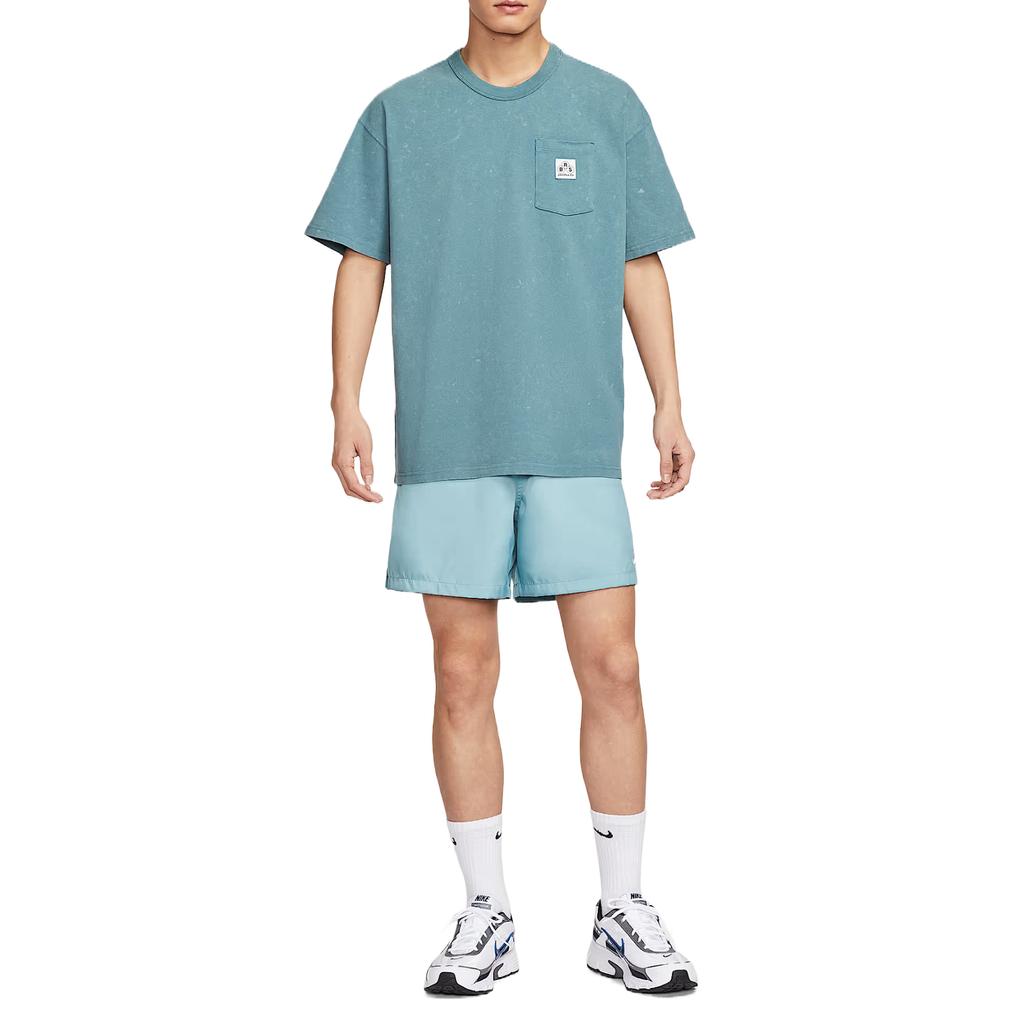 Nike Спортивная одежда Простая Стильная Удобная Однотонная Футболка с коротким рукавом с надписью Мужские топы Дымчато-голубой IF0621094