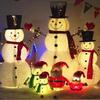 Large LED Light-Up Wrought Iron Snowman Christmas Decoration