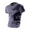 Men‘s T-Shirts 3D Dragon Print Short Sleeve Casual O Neck Pullover Street Outdoor Tops Tee Outdoor Sportshirt Oversized Clothing