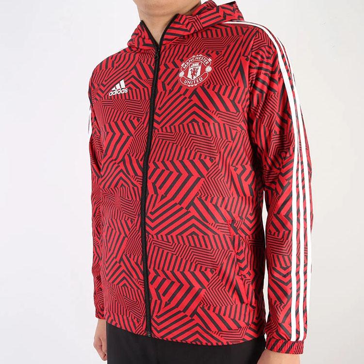 adidas Ветровка Mufc с капюшоном, мужская верхняя одежда Scarlet FR3844