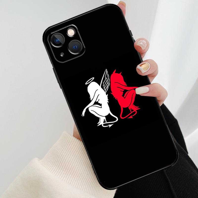 Angel Devil Girl Phone Case For iPhone 17 Pro Max 16 15 11 13 12 14 Pro Max mini 15 16 Plus 16e 17 Air Cover